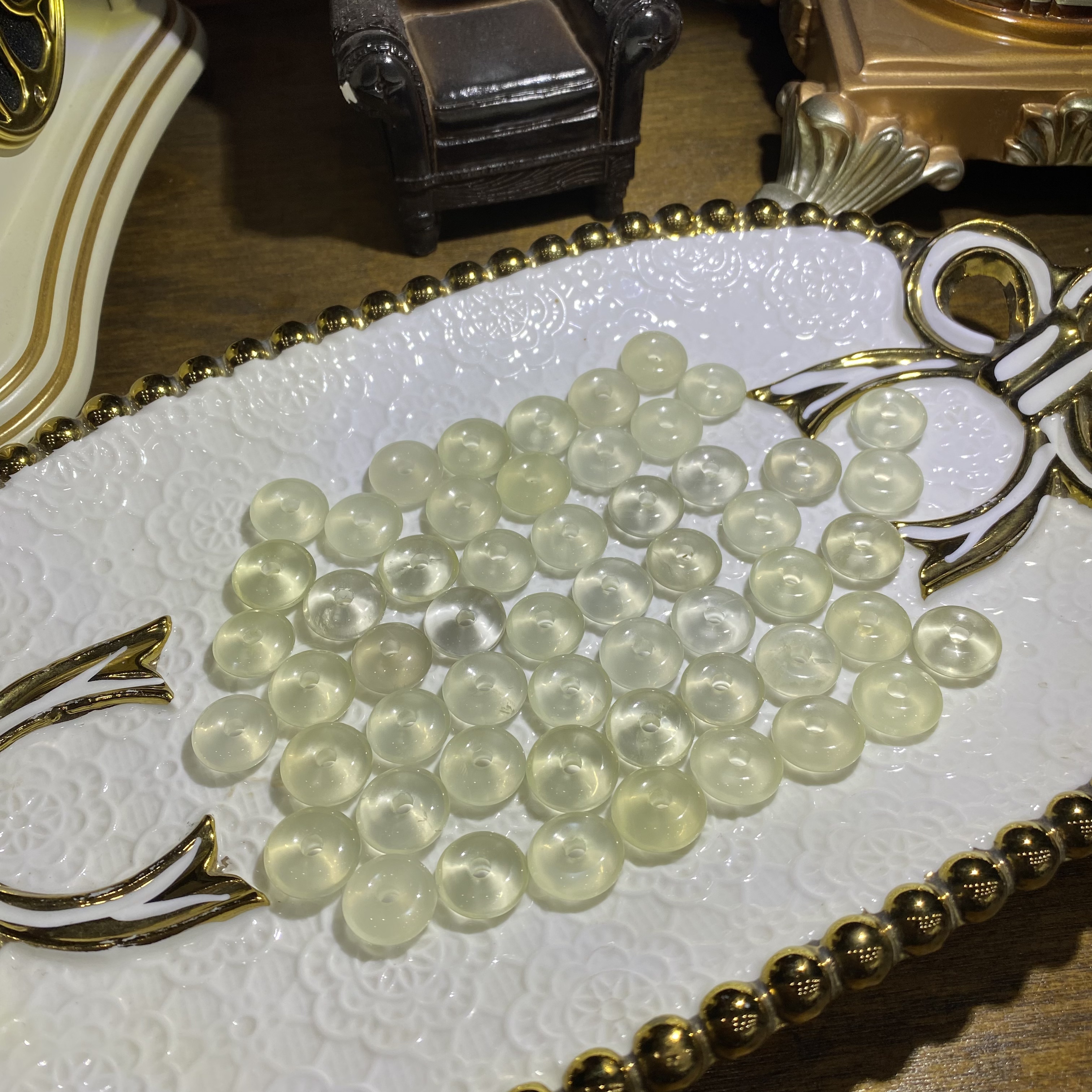 天然黄水晶平安扣DIy水晶手串手工配饰-多样性发其一D305