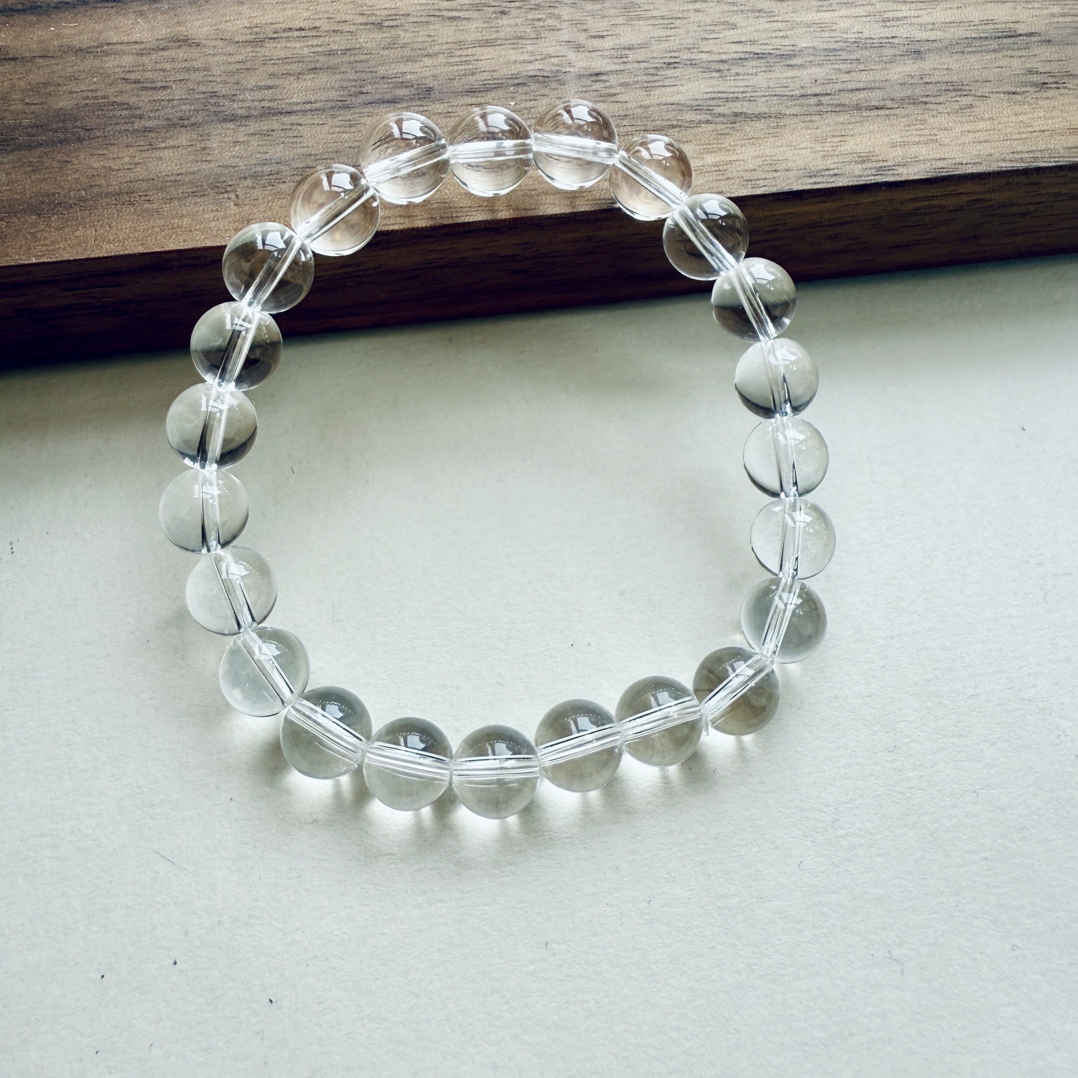 41#【灵感与向上】2A级天然白水晶微棉 卡8~9mm（多样性发一条）