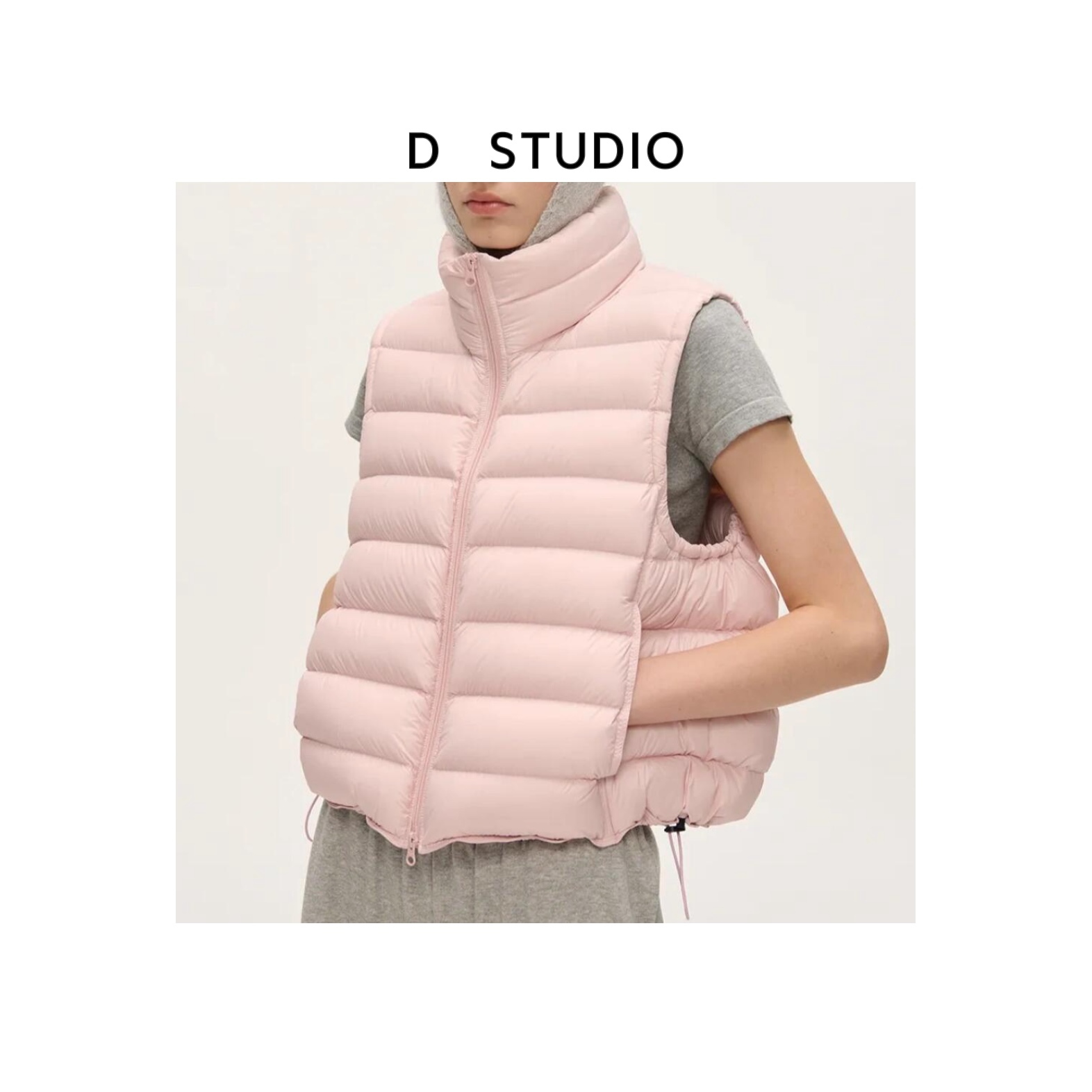 D STUDIO 白鸭绒立领羽绒马甲 D3492