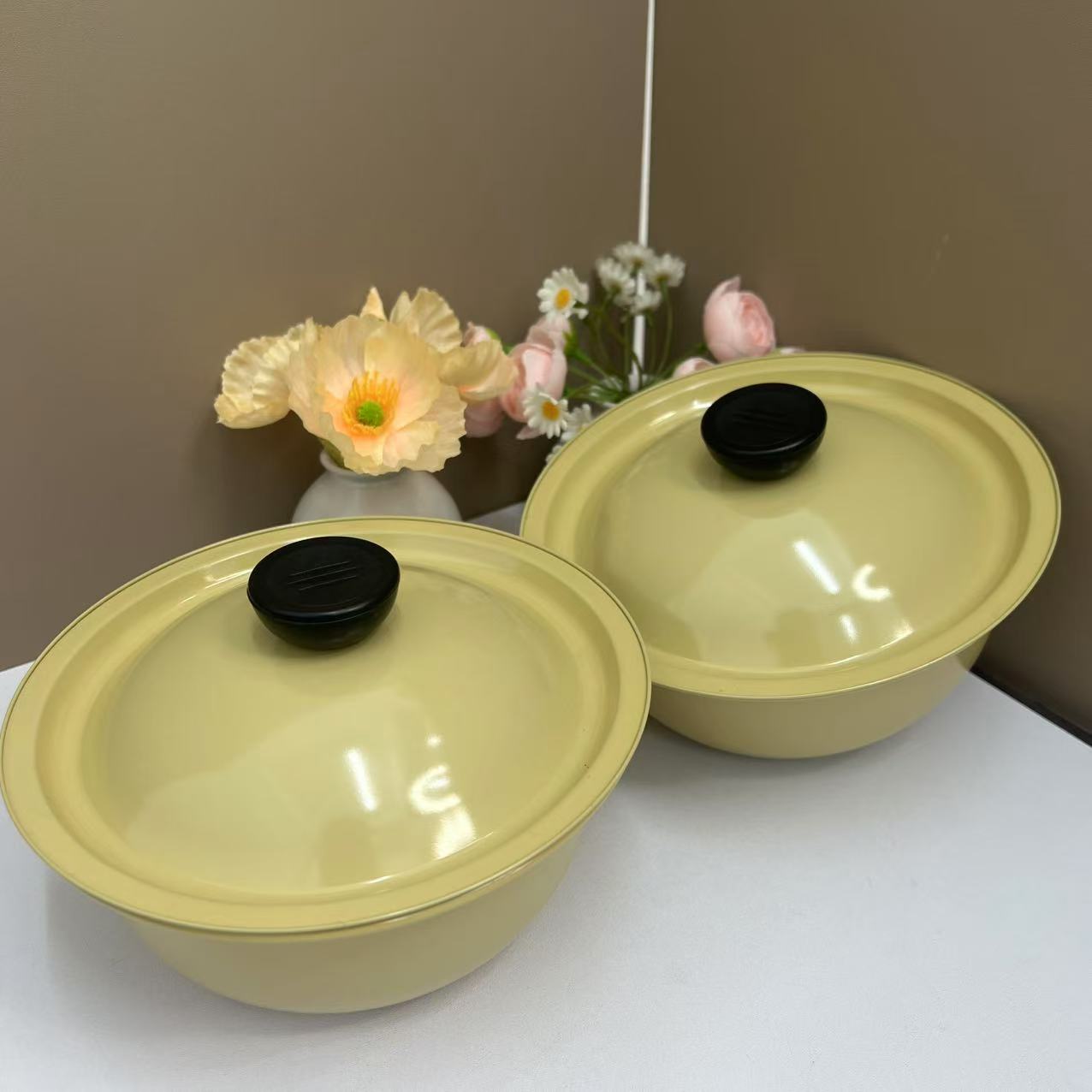 18厘米搪瓷锅带盖2个高档家用款居家必备豪豪【汤姆粉丝专属】