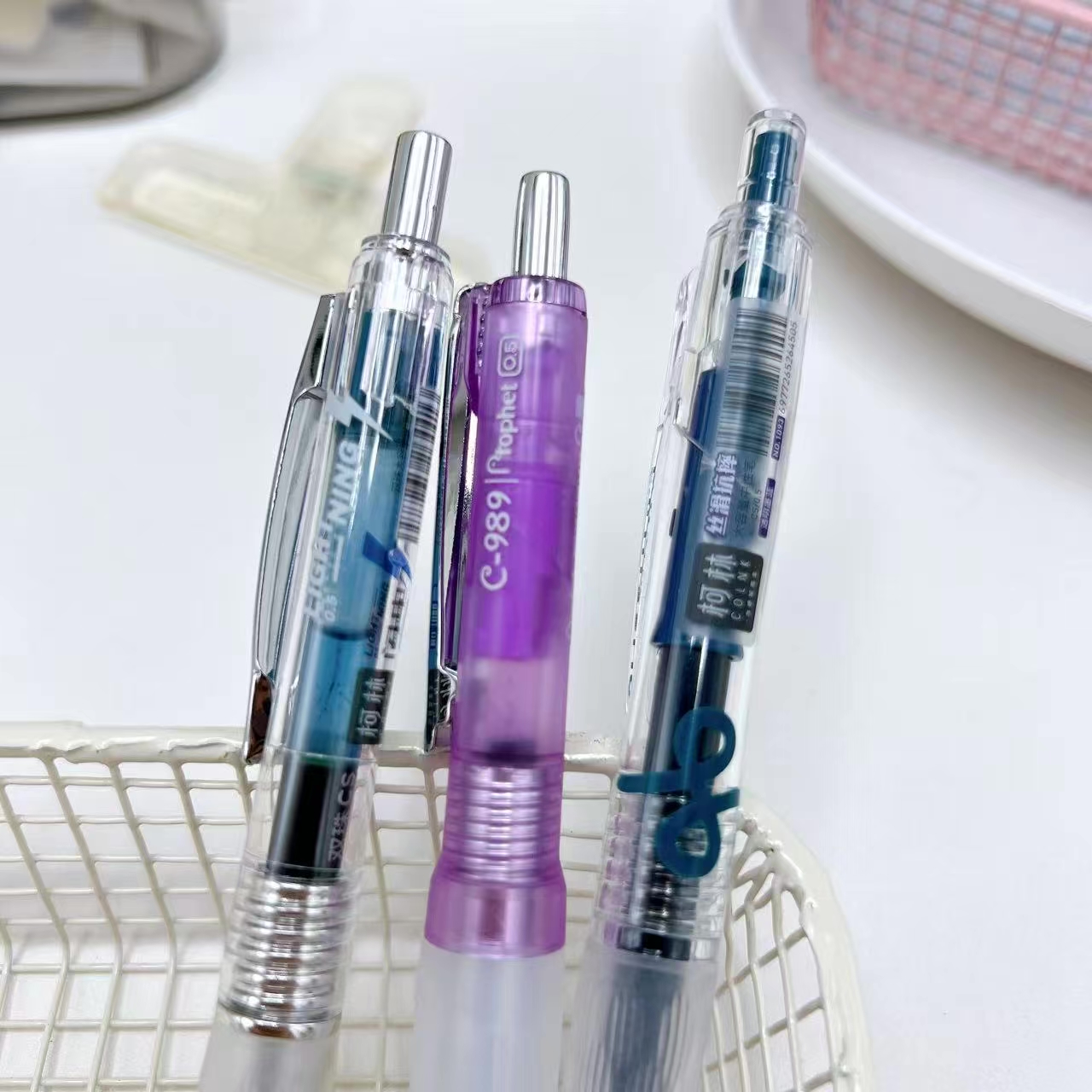 【墨蓝/3支笔】D02鸭先知兜兜+柯林丝滑和闪电-掉封蜡不售后