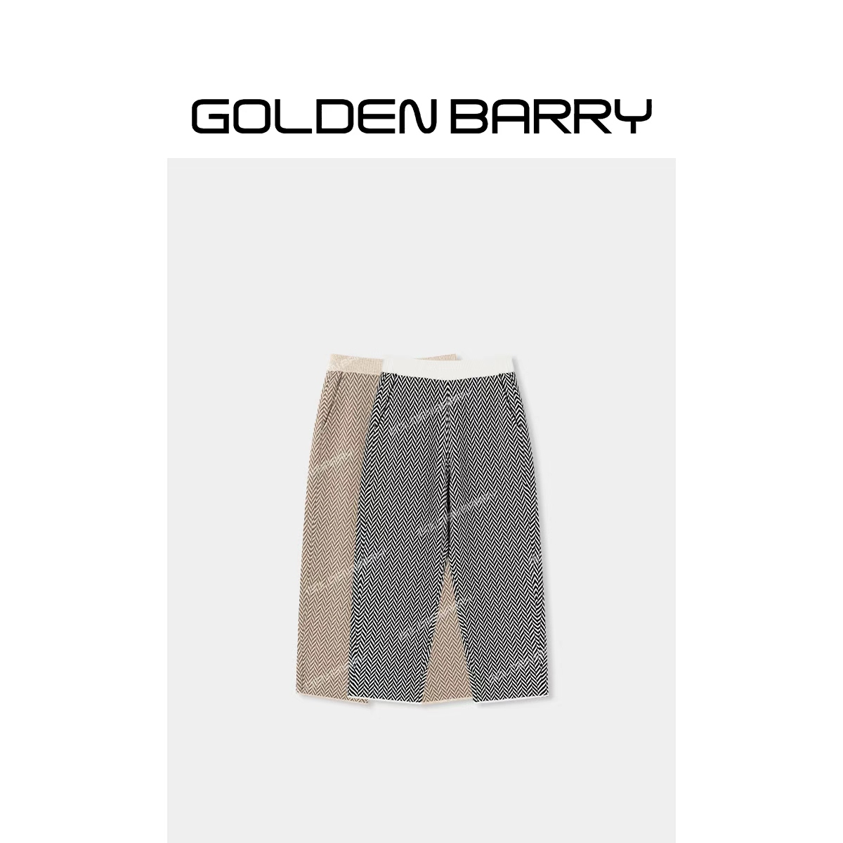 GOLDENBARRY|522012人字纹毛织气球裤