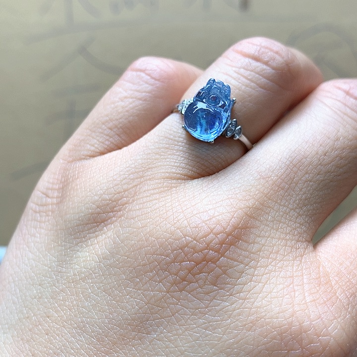 水晶水晶戒指银S925镶嵌