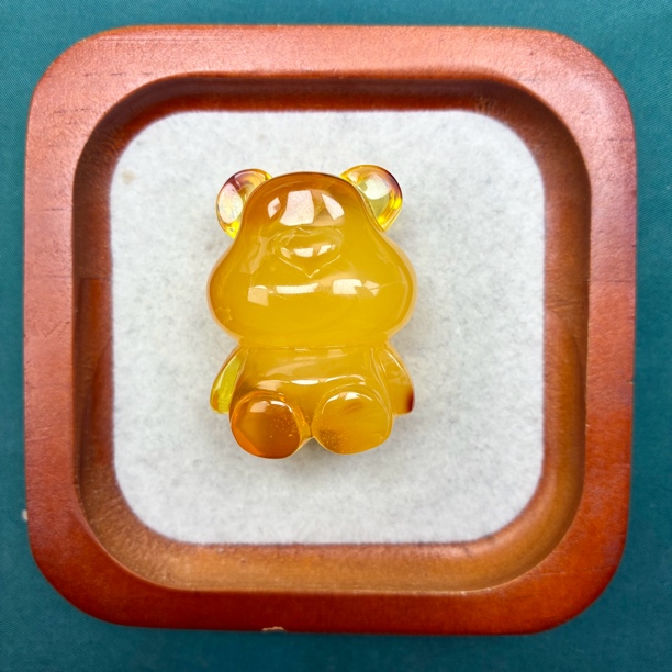天然琥珀蜜蜡金蜜小熊（抖音基地发货，带证书）