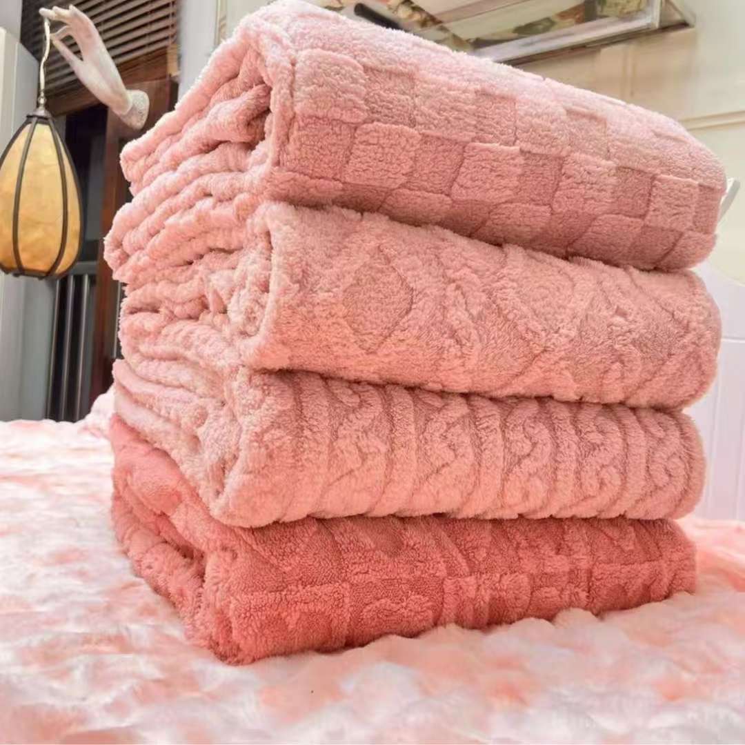 双人【特惠1麻花毛毯】双人加厚提花毛毯麻花180jan11st