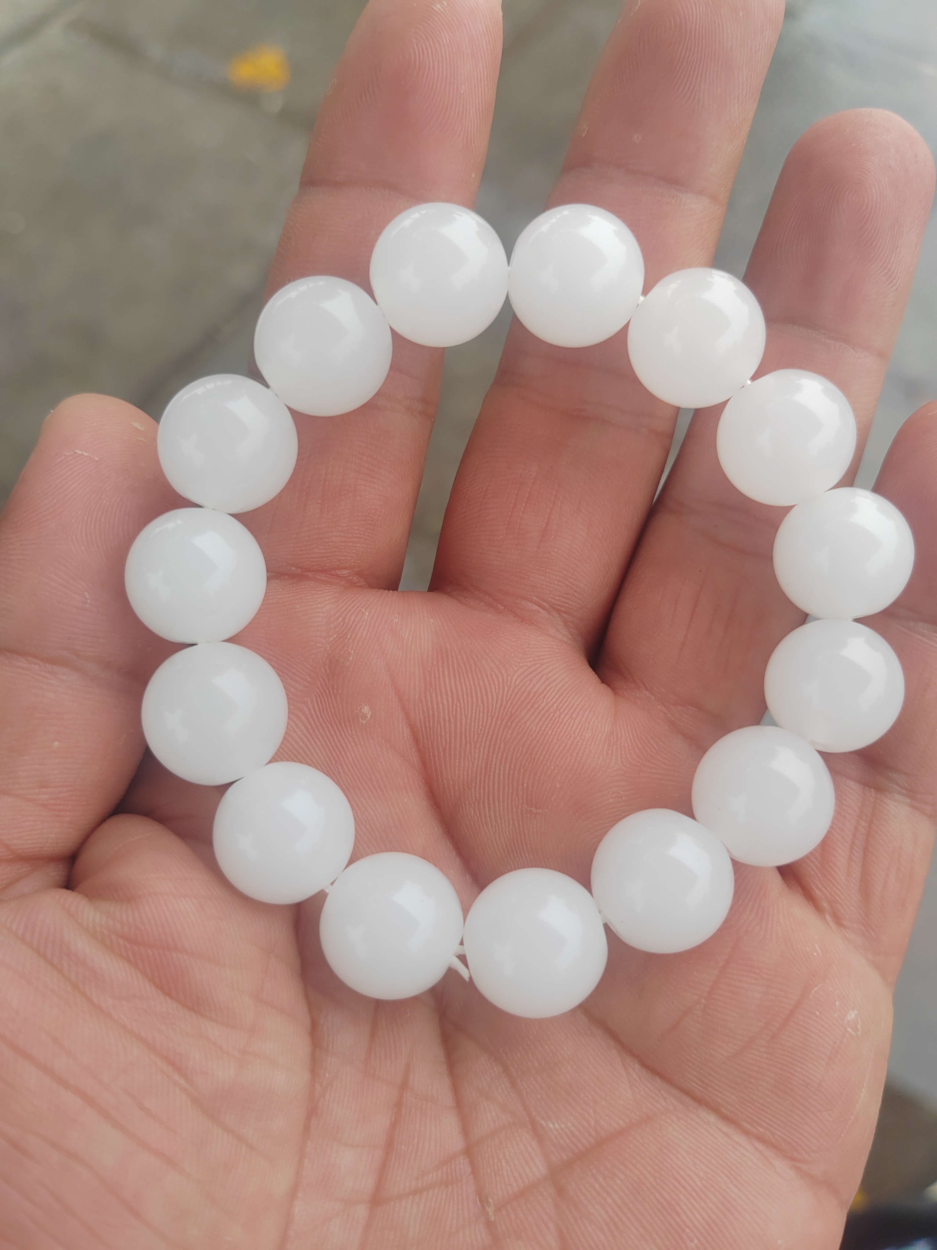 卡14mm 脂白单圈手串