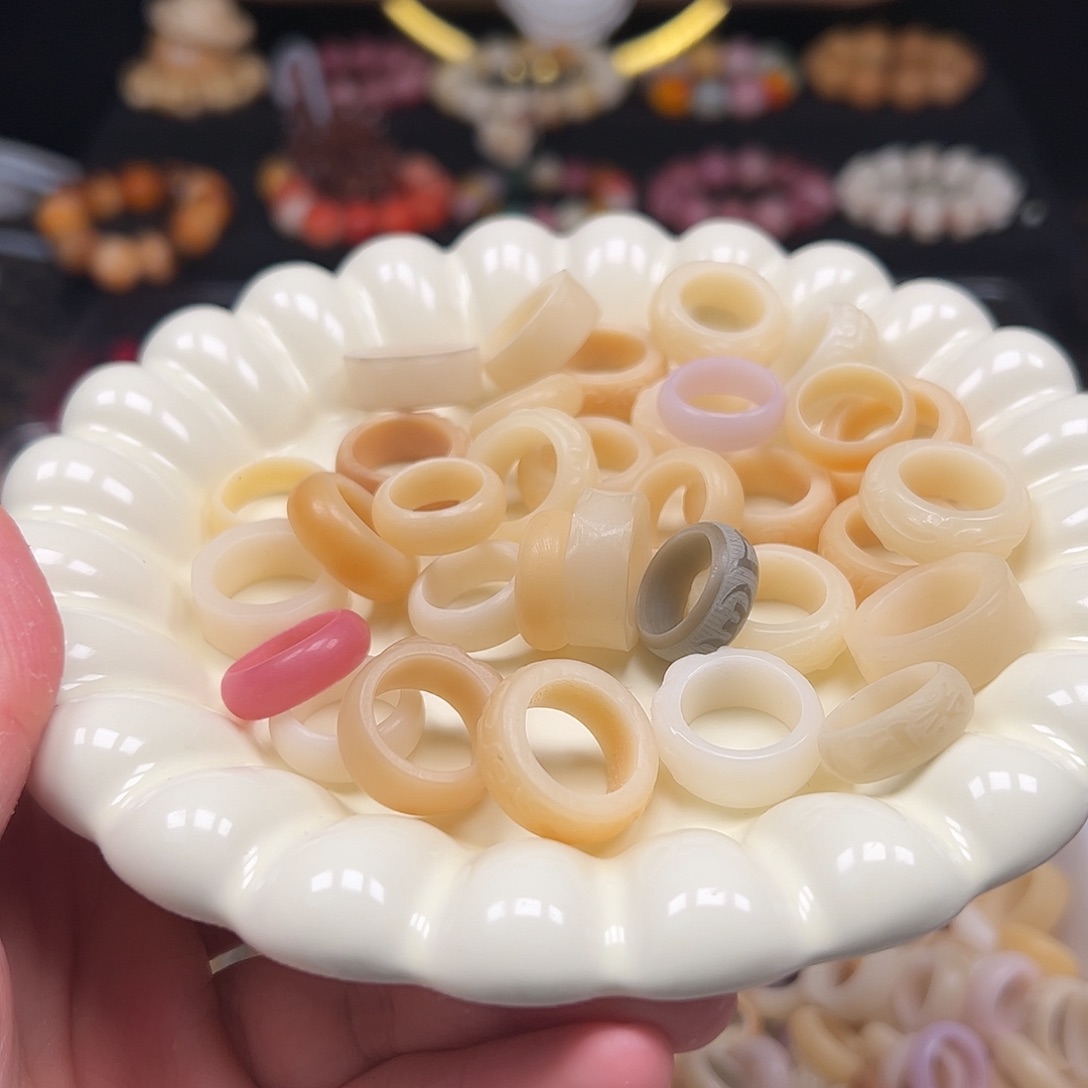 手串菩提根/象牙果跑13以下雕刻跑环5颗