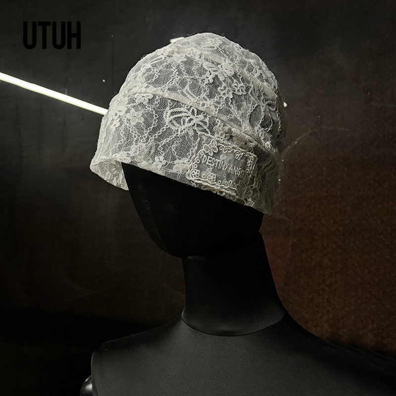 UTUH 白色帽子蕾丝气质百搭时尚单品2025春夏新款女装 TDWWS2P126