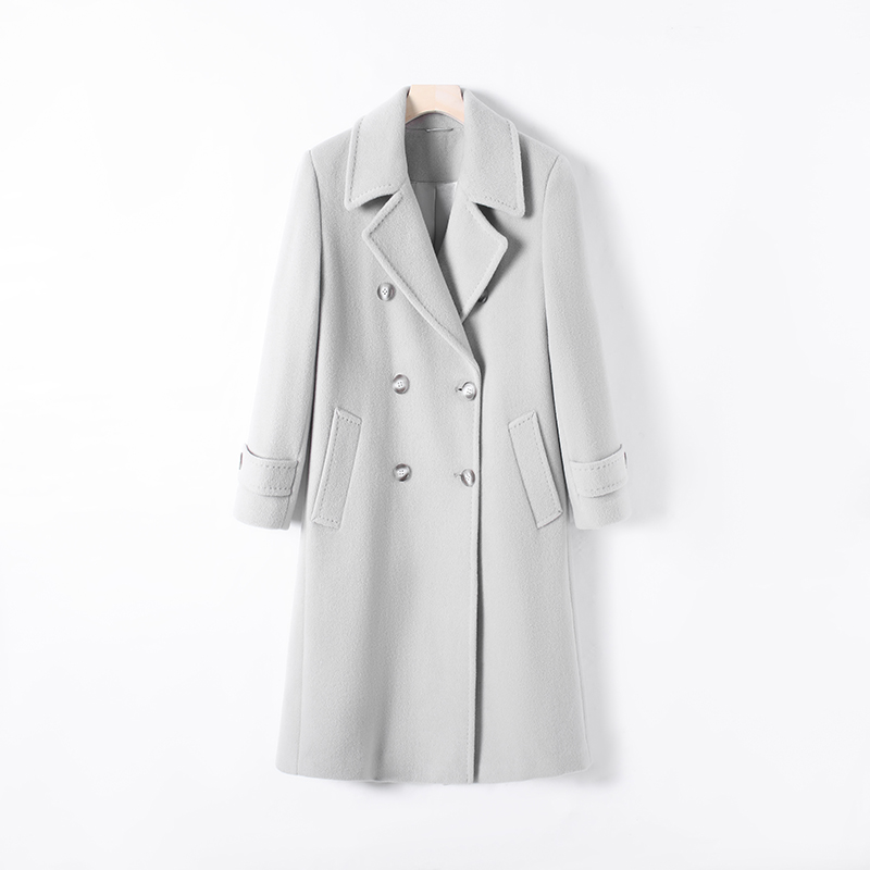 2024秋冬新款大衣气质时尚百搭中长款双面呢大衣女士羊绒23629