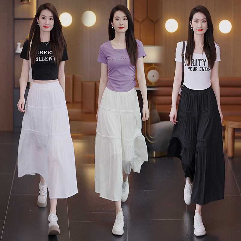 2025森系仙女裙中长款夏季高腰遮肉显瘦显高半身裙裙子