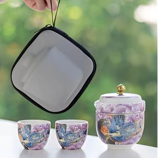 KK0258-紫龙旅行茶具车载露营户外旅游创意陶瓷日式便携式简约