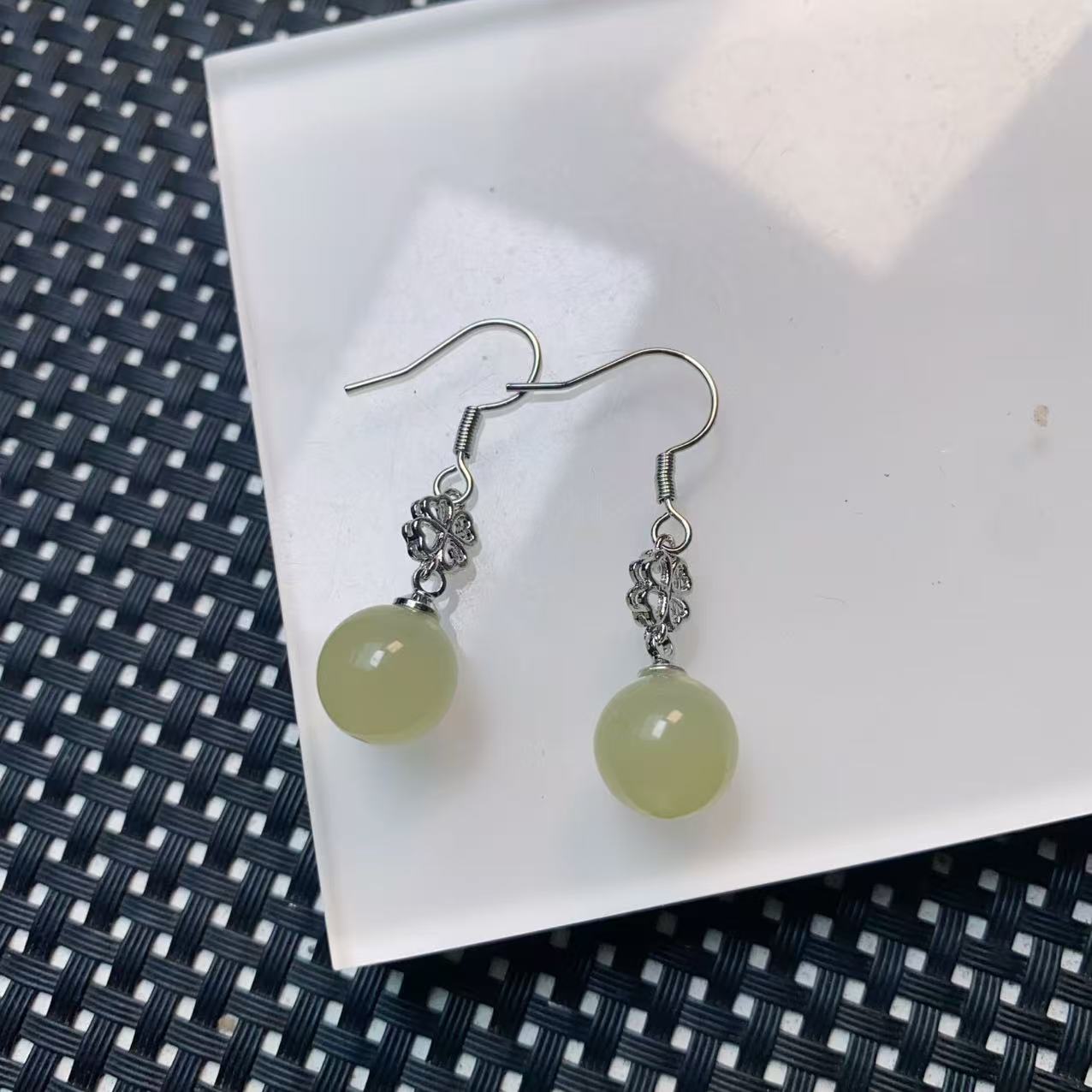 [石矿]A1610青色系耳钩一对