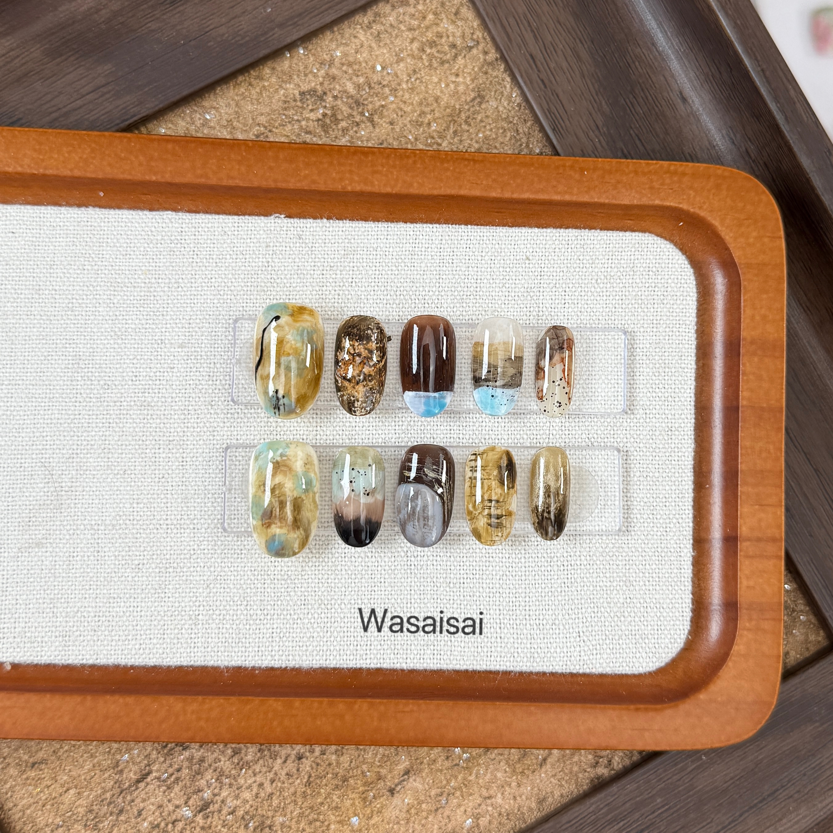 【茶话】哇噻噻轻奢纯手工美甲高级气质定制穿戴甲显白