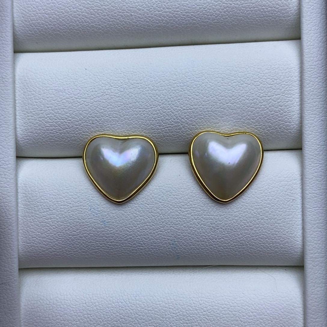 拼合珍珠（马贝珠）耳饰银S925镶嵌