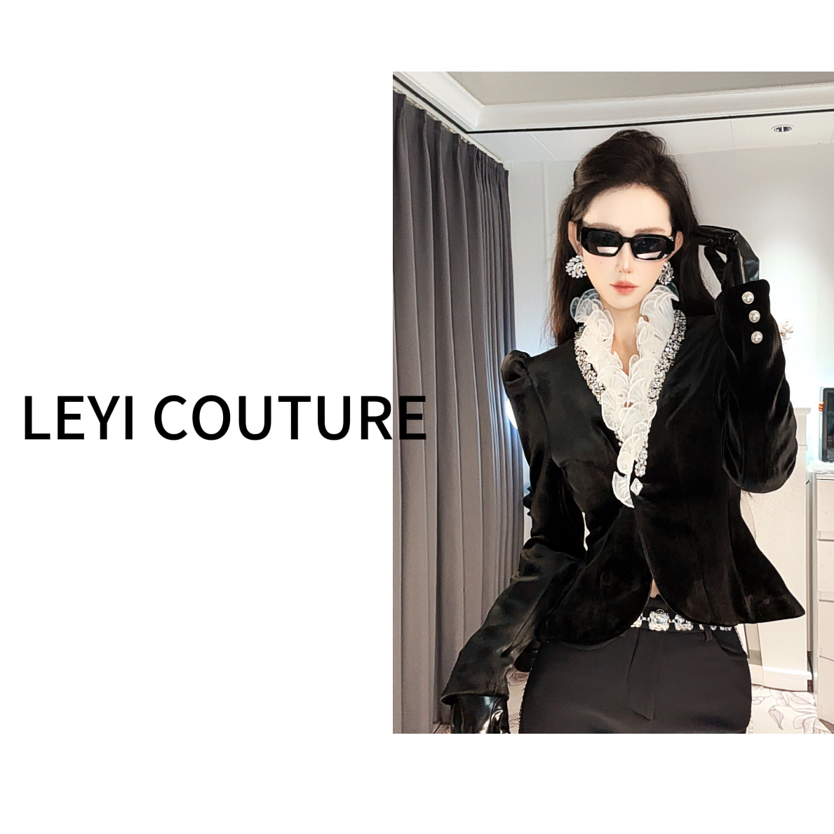 【 LEYI COUTURE】畑畑2025高端气质“伯爵夫人”时尚气质上衣 25015