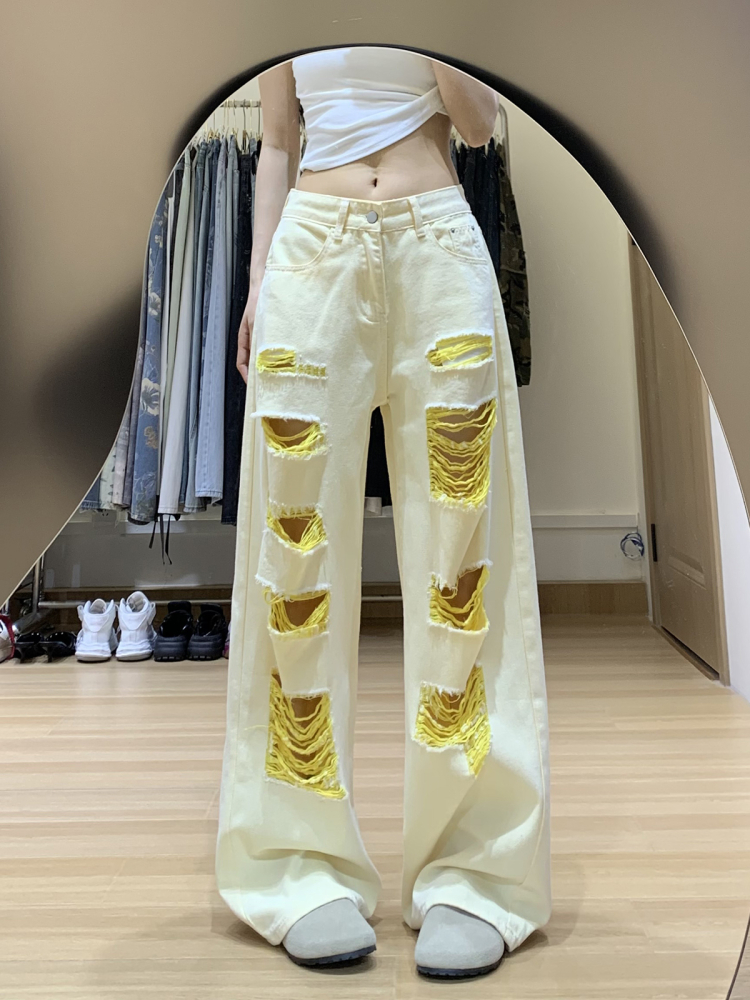 美式小众高街设计感阔腿裤女宽松显瘦垂感百搭拖地裤子新款潮