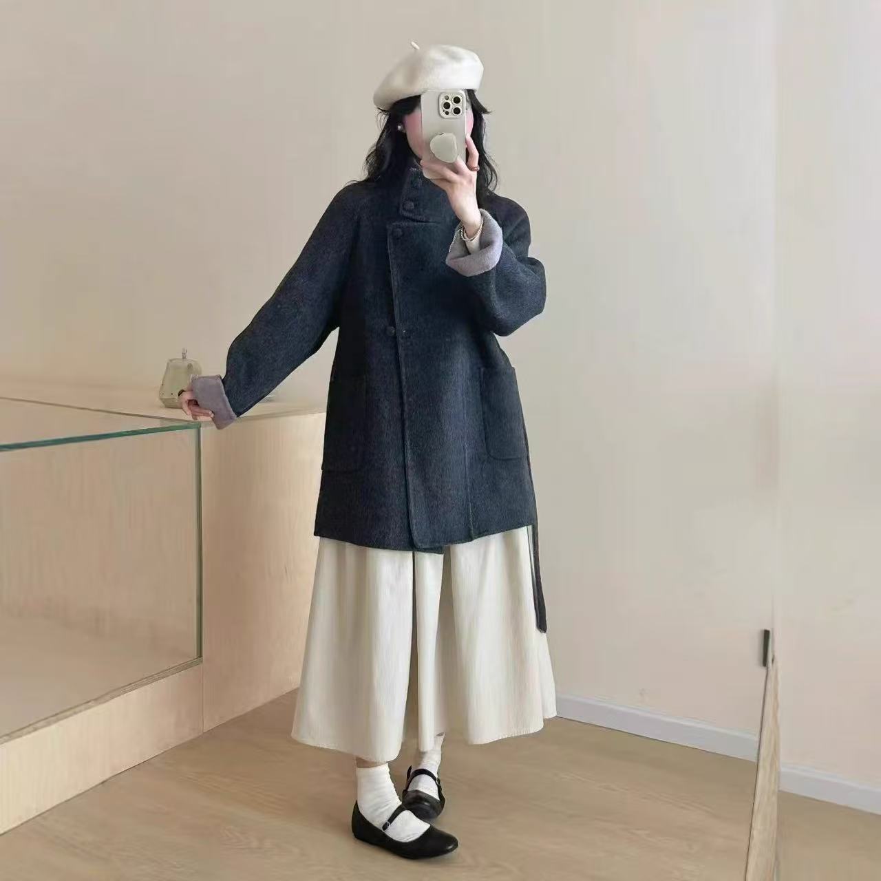 2025气质韩版小个子网红百搭潮流时尚简约风羊毛外套冬季款