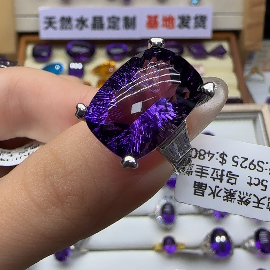 天***厂水晶珠宝半成品银S925镶嵌G 15克拉