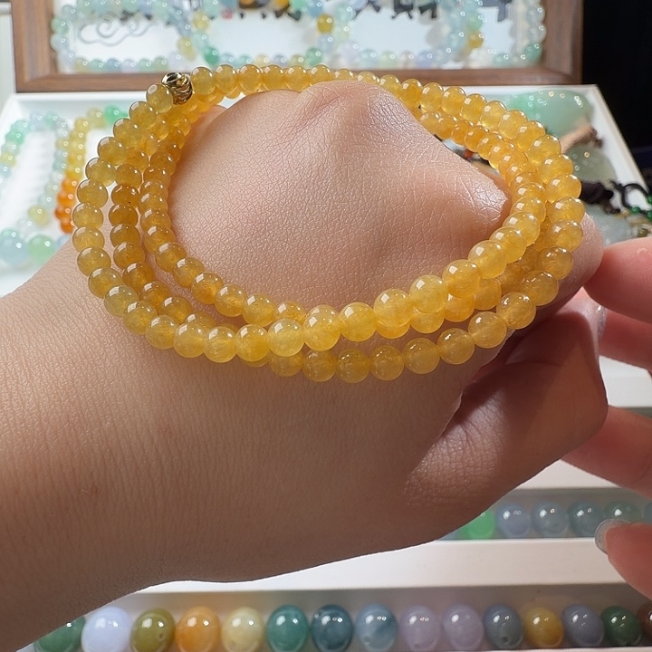 翡翠未镶嵌手串翡翠手串4+