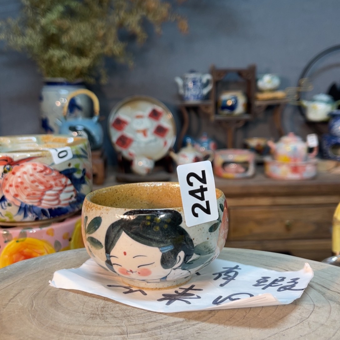 杯素浅陶瓷手工手绘