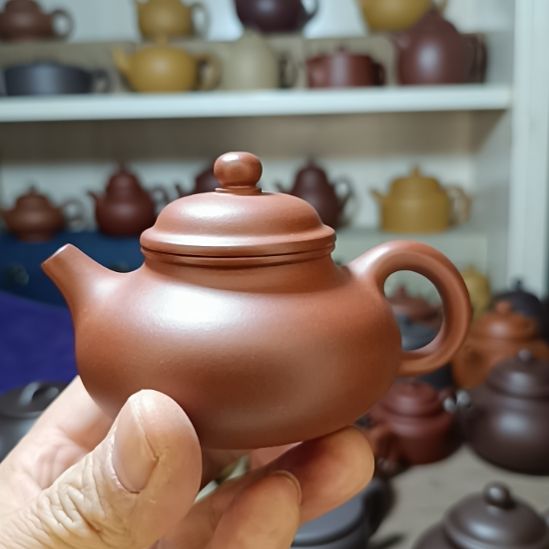 紫砂茶壶原矿清水泥容天160cc内推半手工