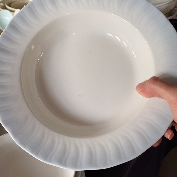 瓷八寸草帽深盘水墨