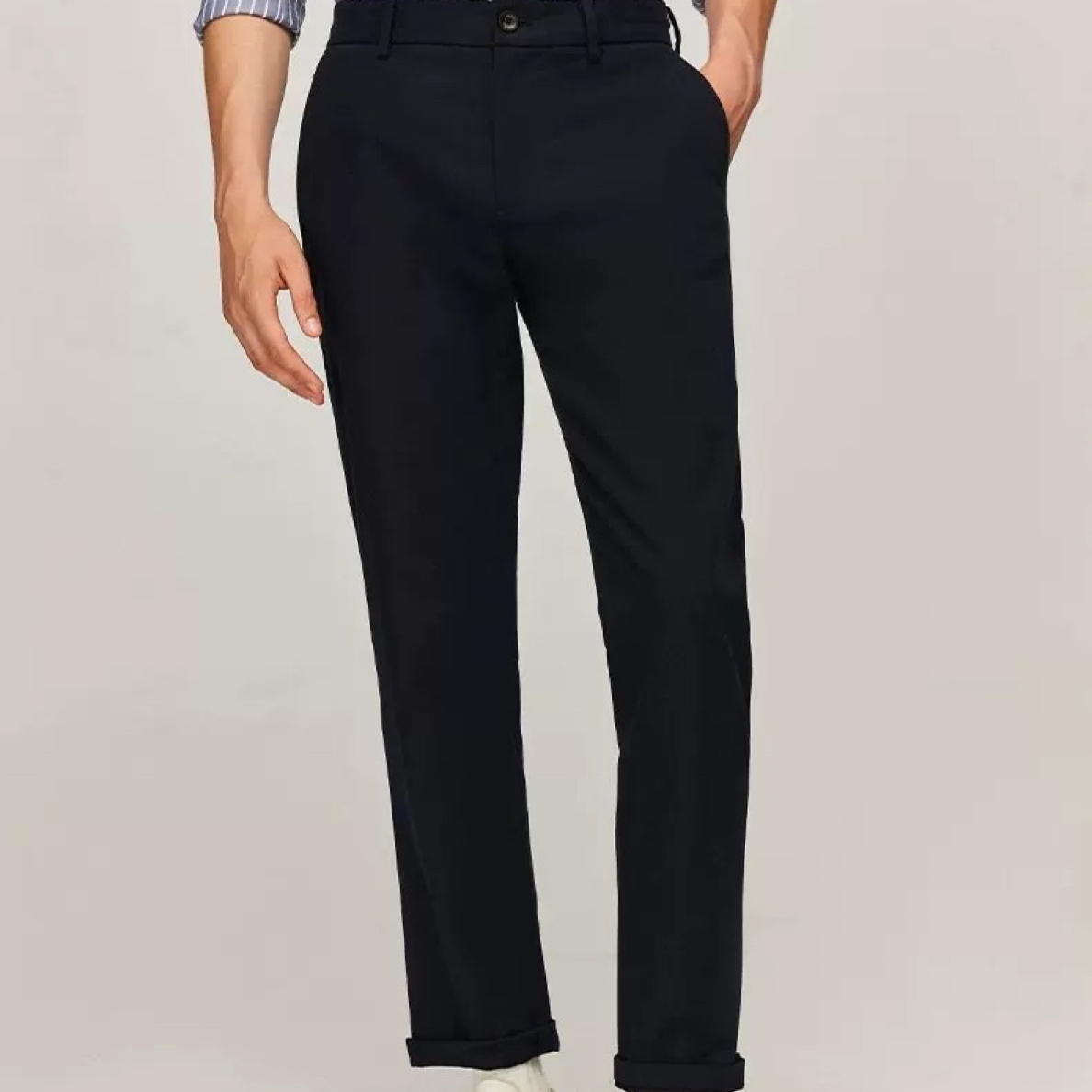 哈狗～秋冬新款纯黑休闲直筒裤
