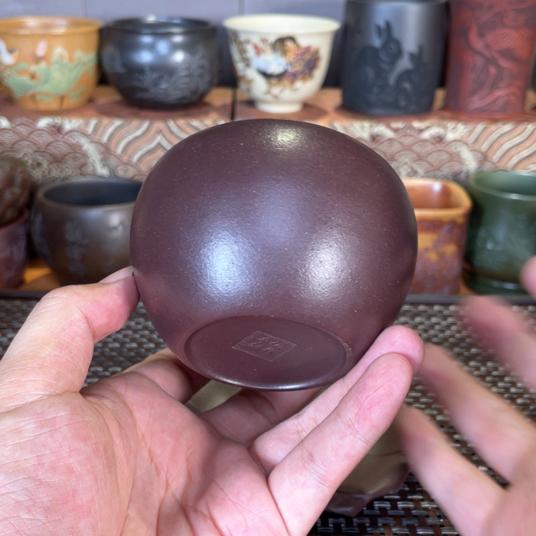 原矿紫砂石红紫砂杯