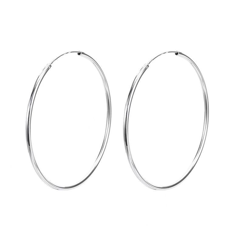 足银耳饰 纯银素圈大圆圈耳环