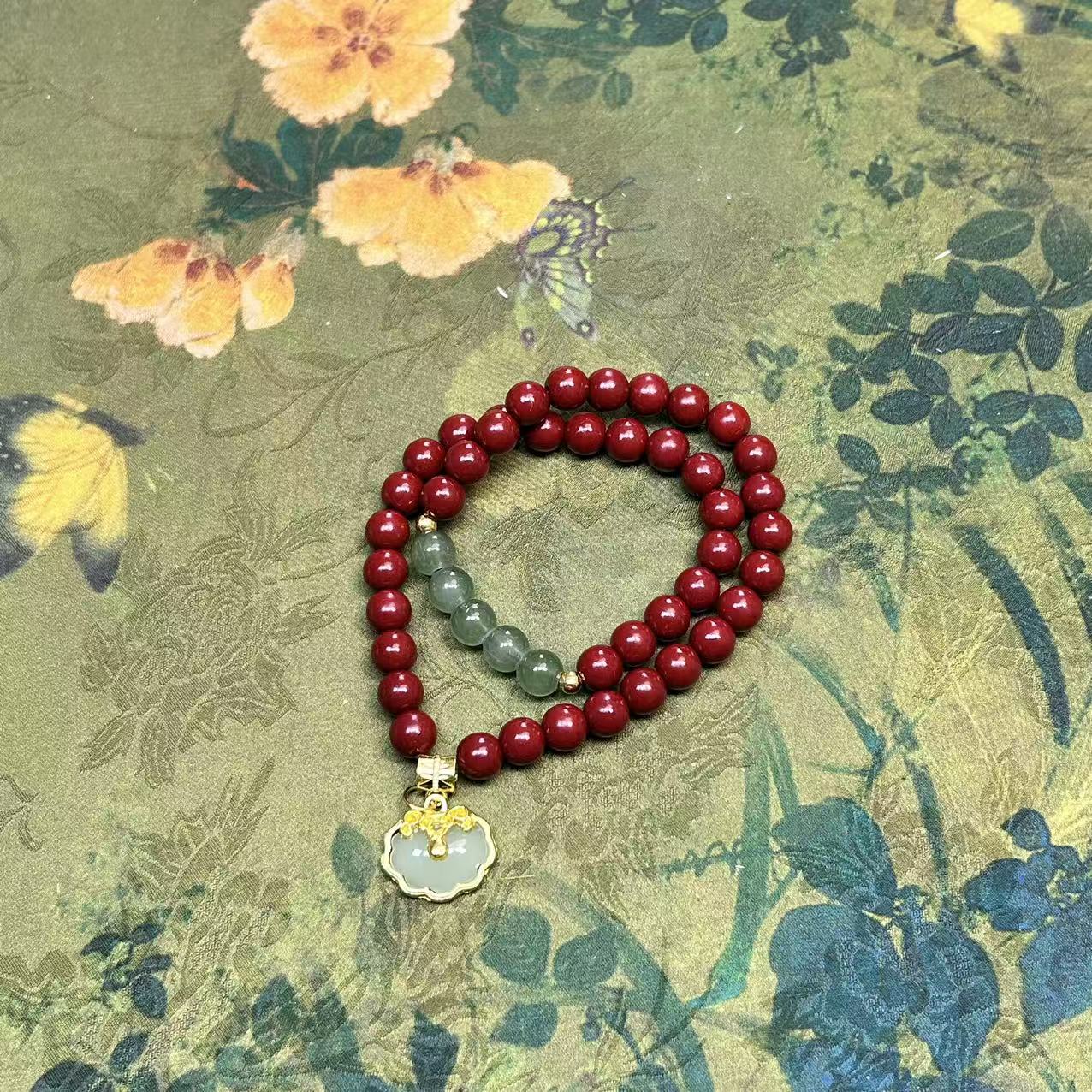 含辰砂工艺品含辰砂工艺品S1007-辰砂双圈手串