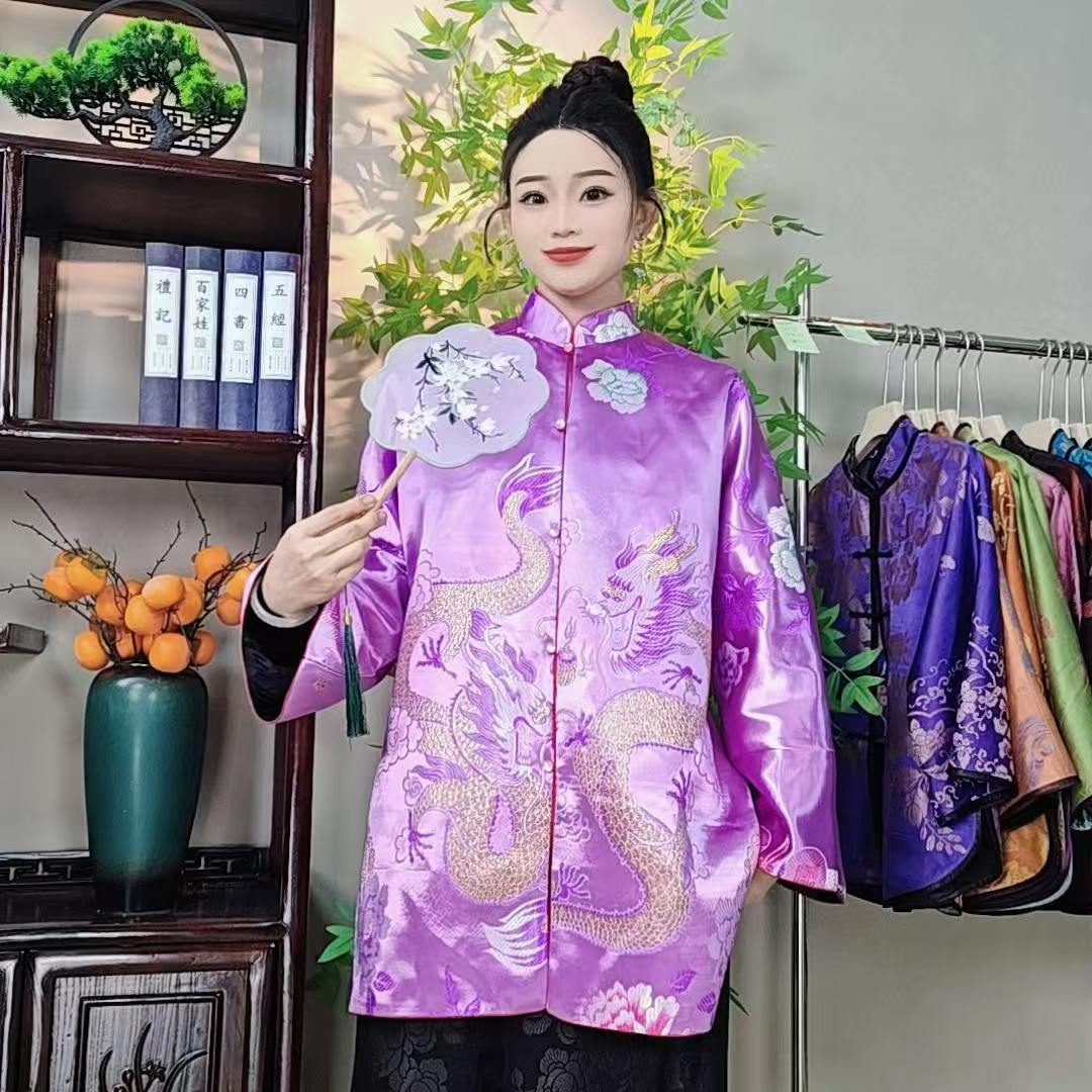 中长款珠扣太太服女装上衣