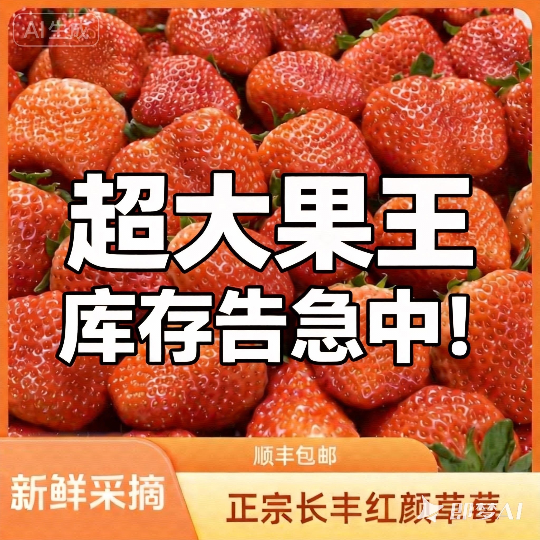 安徽长丰99红颜草莓新鲜水果九九草莓现摘大果