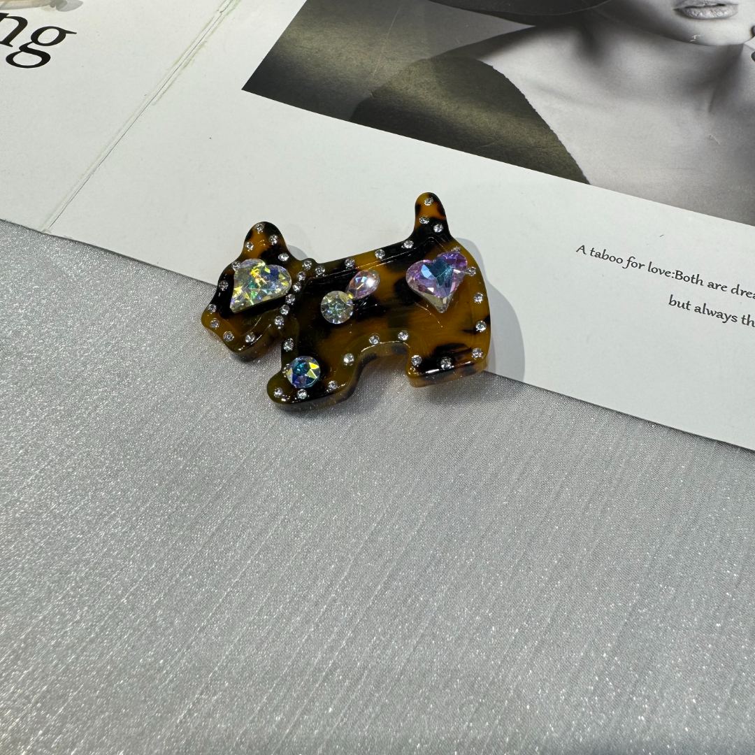 爱心钻钻小狗醋酸发夹