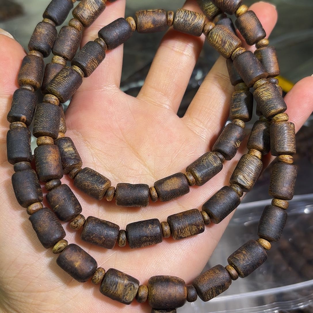 沉香手串奇楠沉香板头多圈42克➕