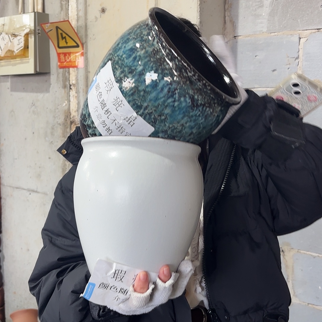 瑕疵两个高22/19红陶