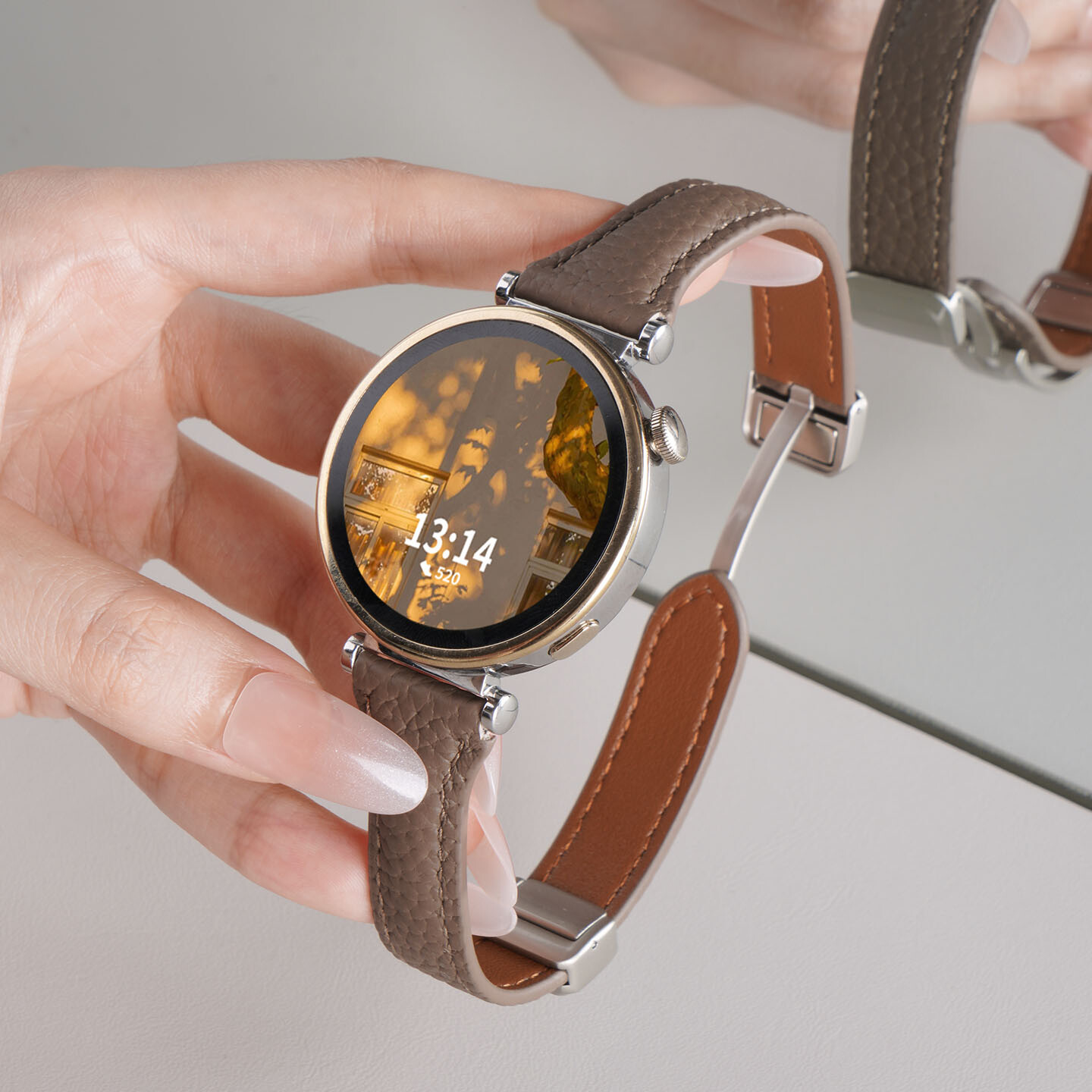适用华为GT5手表gt4表带watch5小蛮腰真皮gt5pro女士新款watchgt5