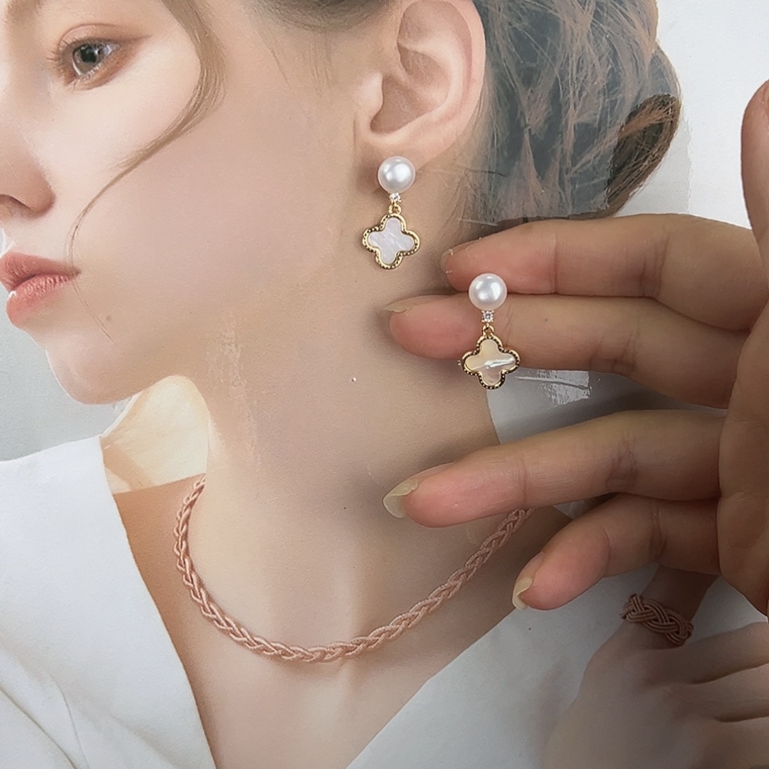 耳饰淡水珍珠银S925镶嵌