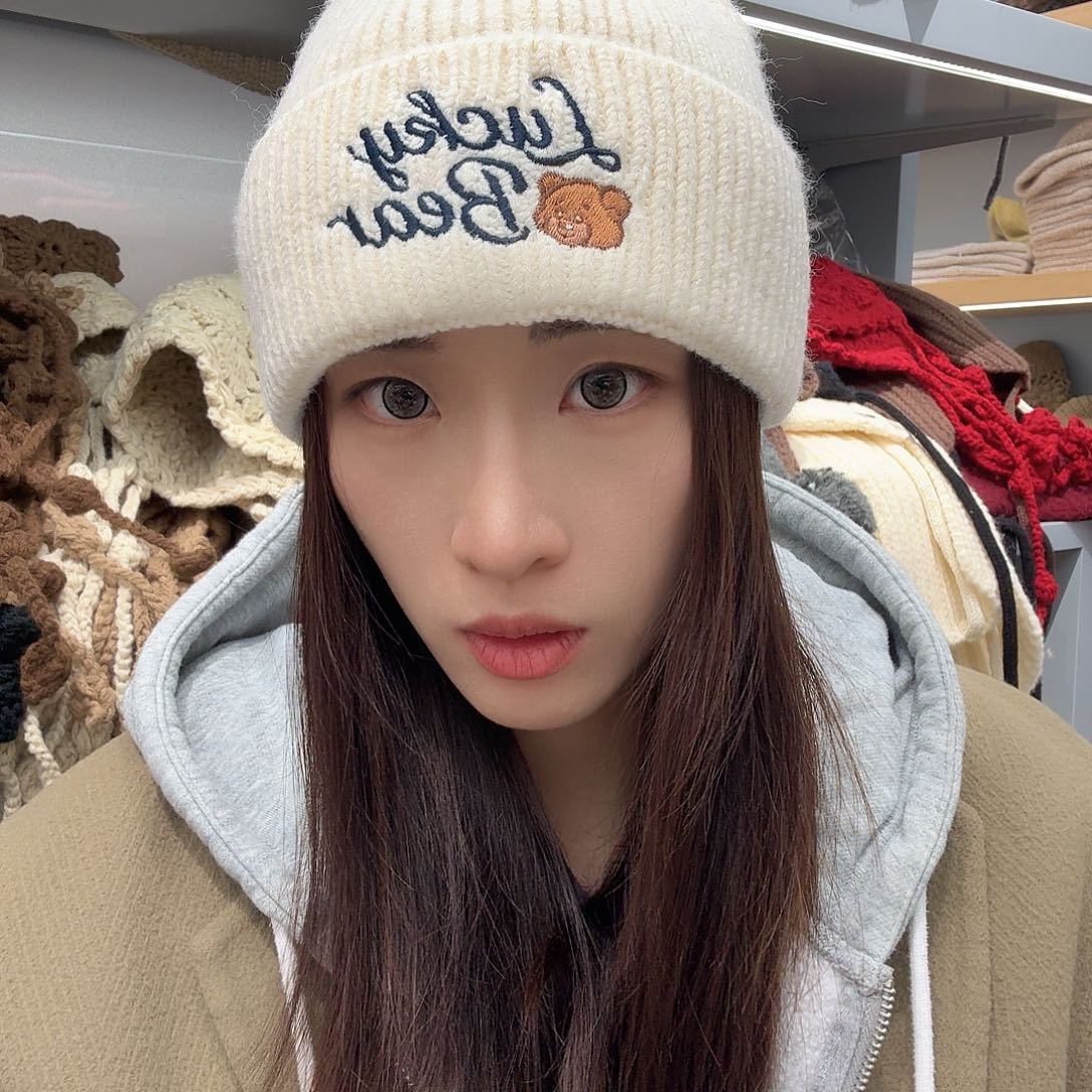 纯棉幸运小熊毛线帽