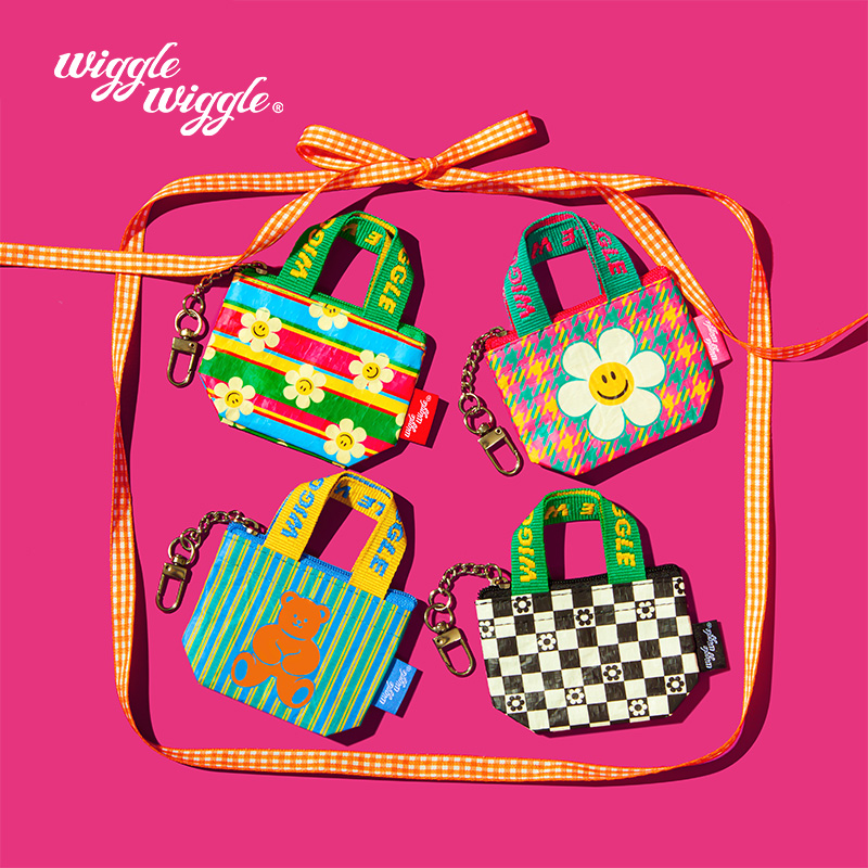 wigglewiggle迷你购物袋钥匙扣挂件可爱卡通精致多巴胺新款