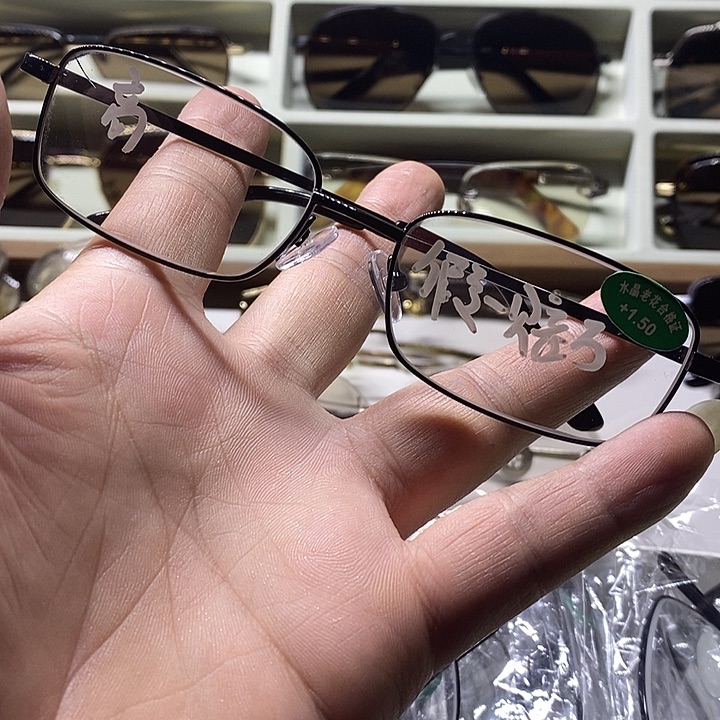 水晶眼镜天然水晶眼镜未镶嵌