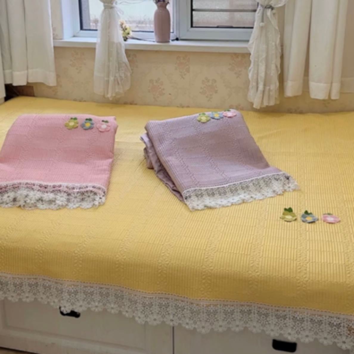 榻榻米加厚夹棉床盖四季款，净版纯色防滑床盖