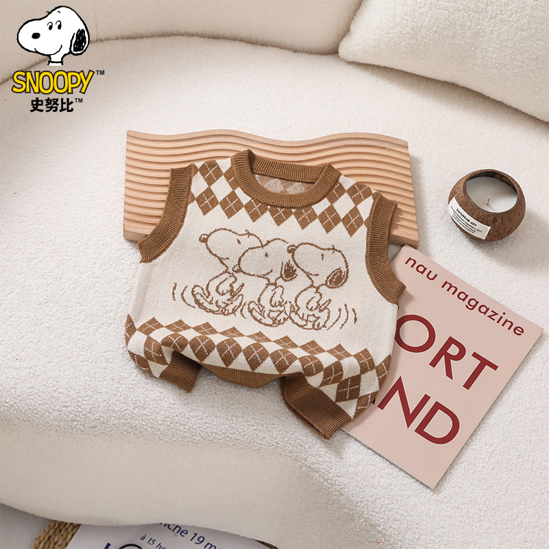 史努比儿童秋冬保暖内搭外穿男童女童亲肤舒适毛衣马甲DS3620