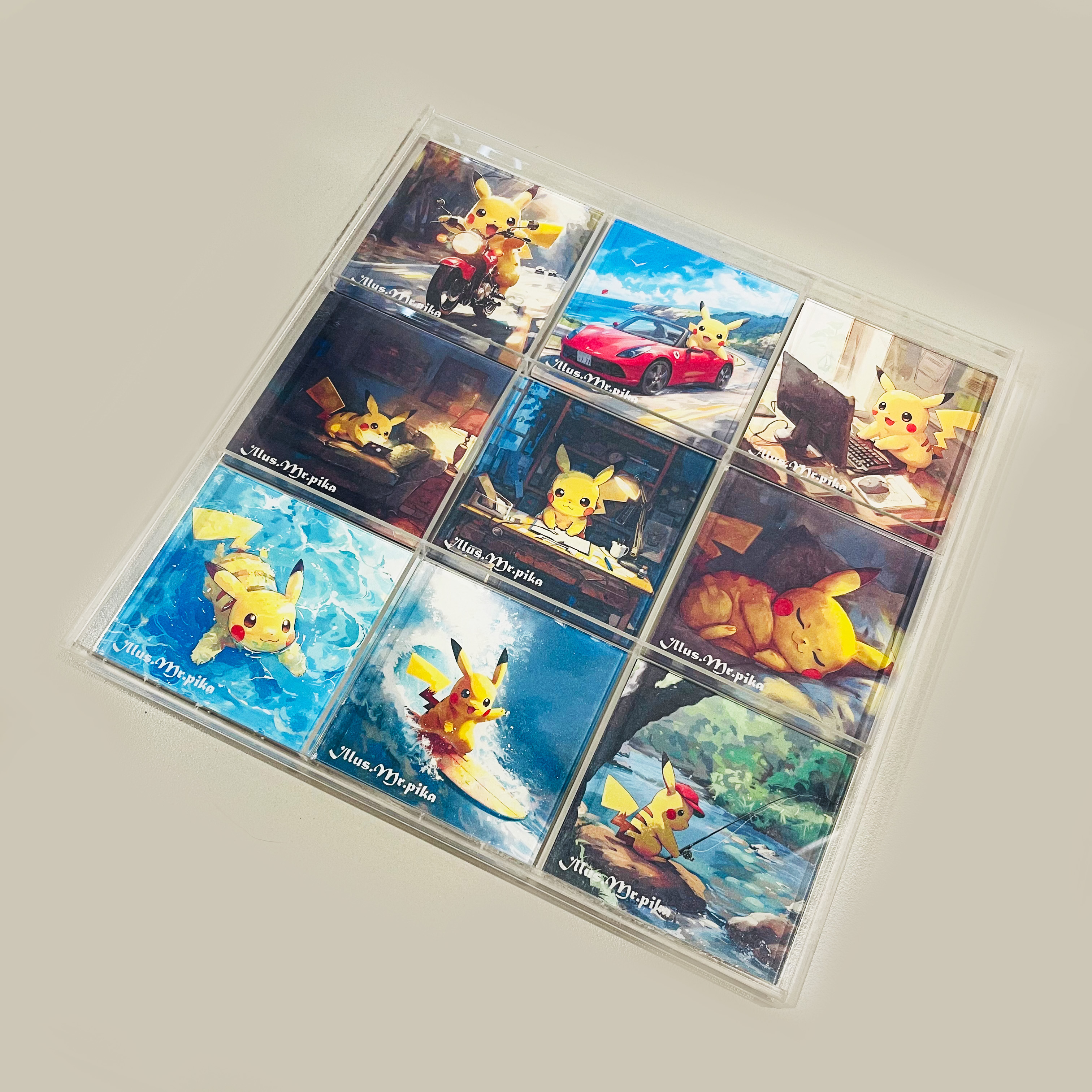 【收藏盒】六宫格九宫格收纳盒亚克力保存盒 贴合皮卡大人冰箱贴