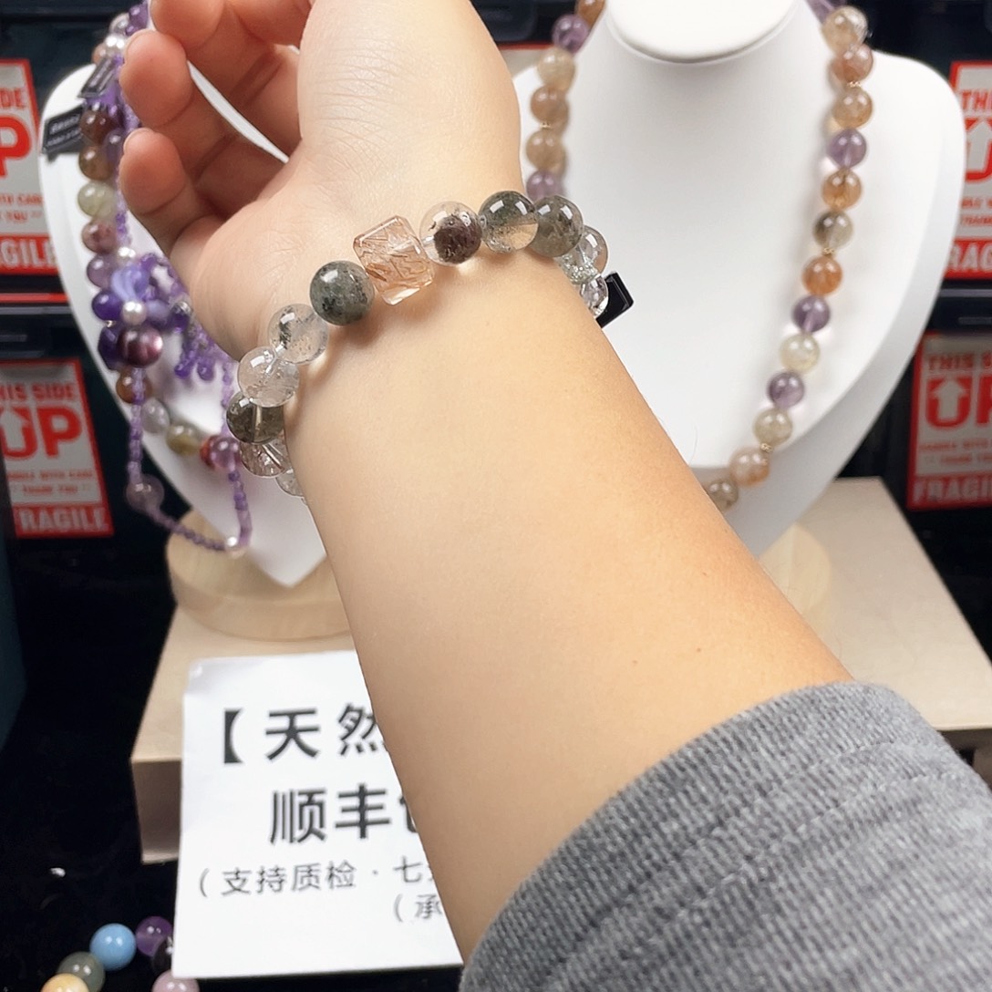 烟晶手链银S925镶嵌