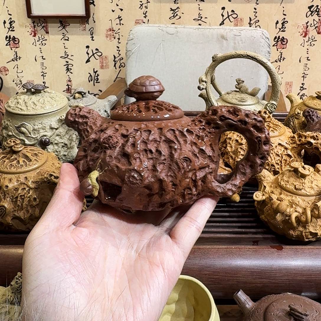 紫砂茶壶底槽清供春