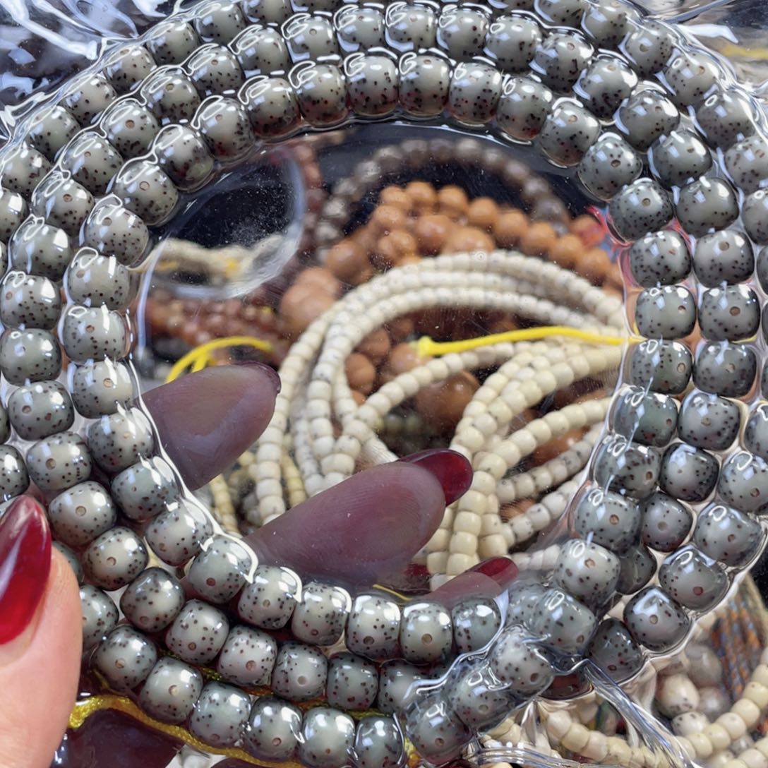 新***客手串星月菩提原生态石玉料长链8_7一物一图