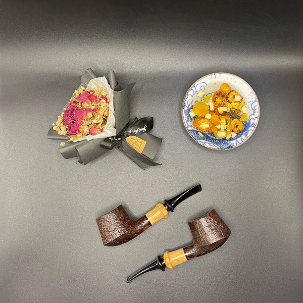 杰弗森工作室手工烟斗石楠木平底锅均插石楠木烟斗石楠根