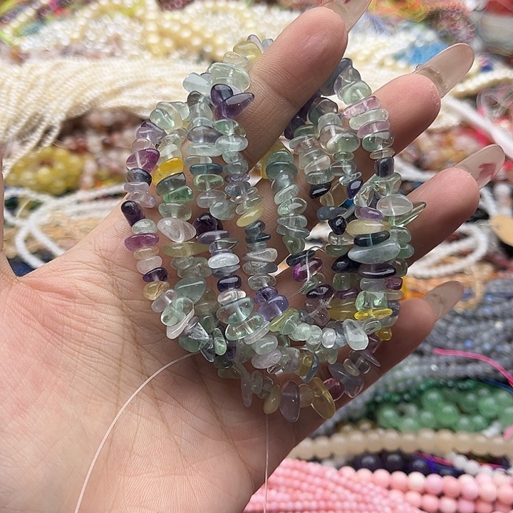 玛瑙/玉髓珠宝半成品未镶嵌萤石碎石75cm左右