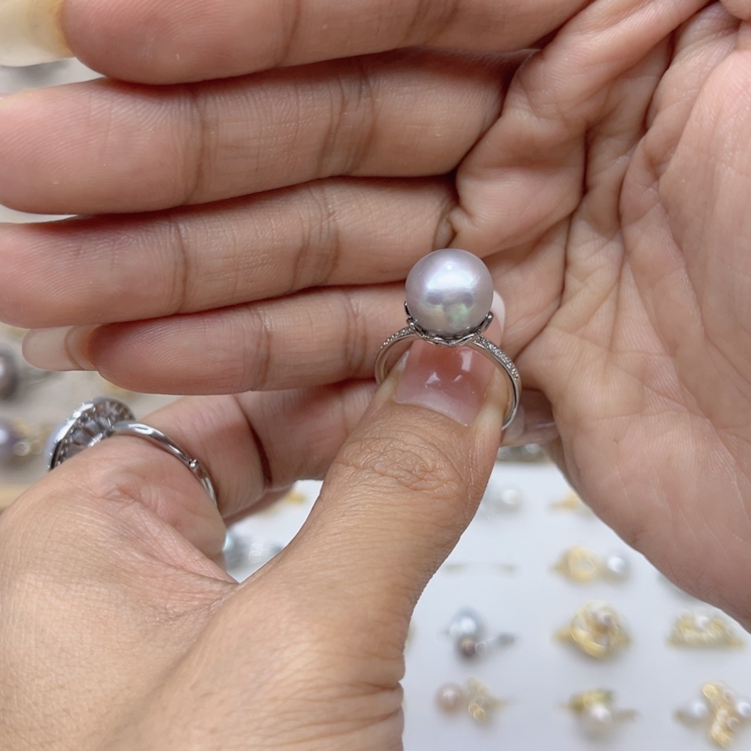 埕****淡水珍珠戒指合金