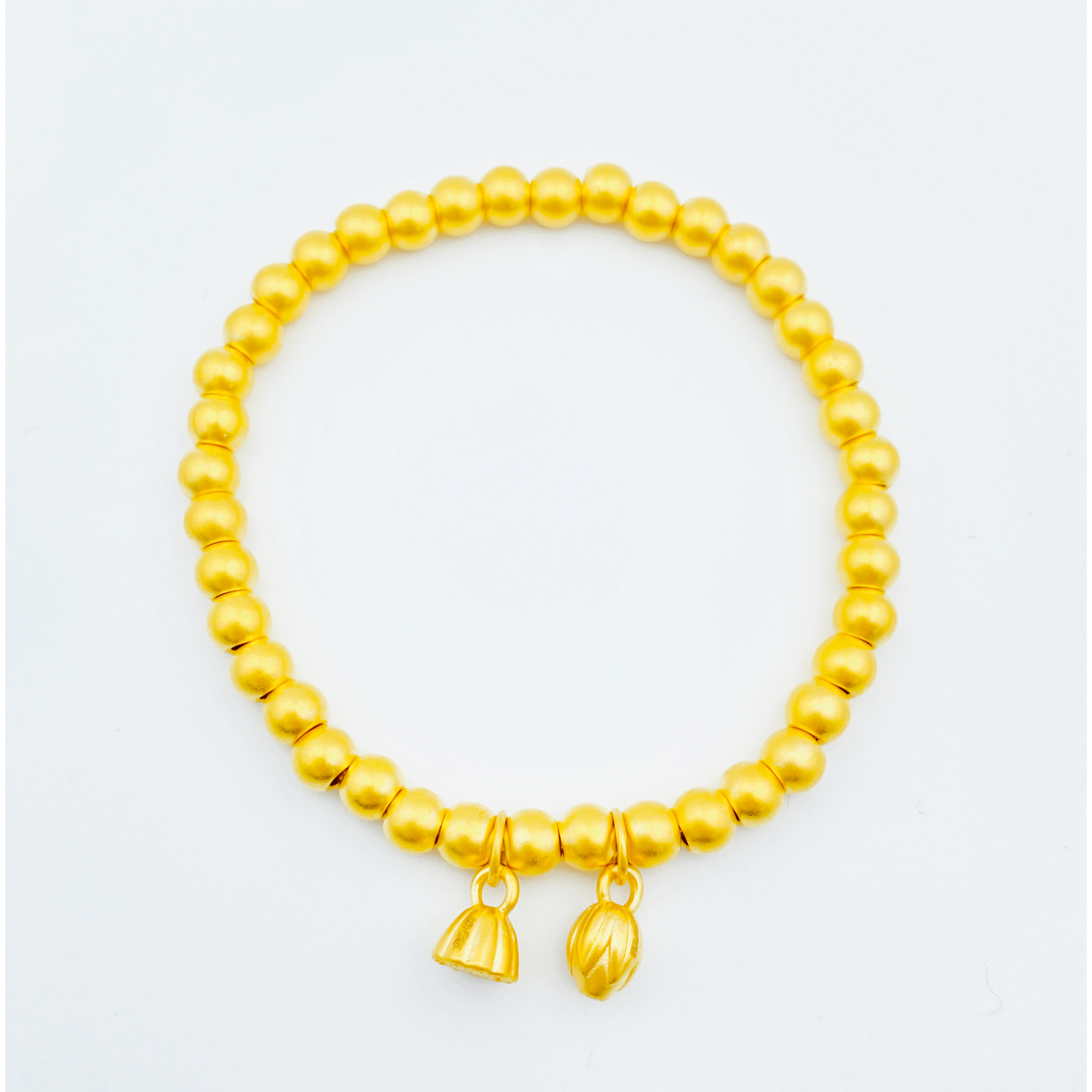 【国潮】足金999 卡5金珠 古法两世欢手链 3.84